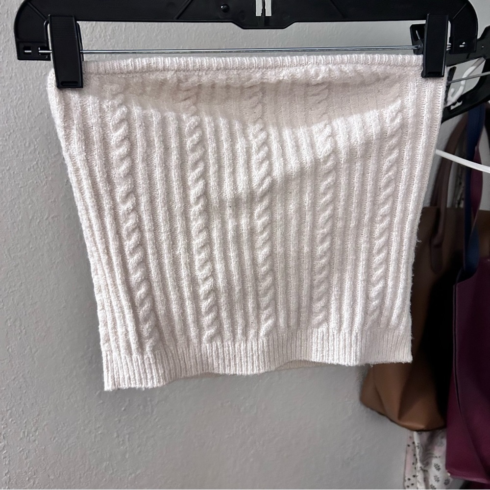 nwt pacsun cream knit tube top bandeau